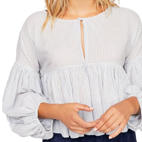Free People Tops - Free People Beaumont Mews Stripe Blouse S